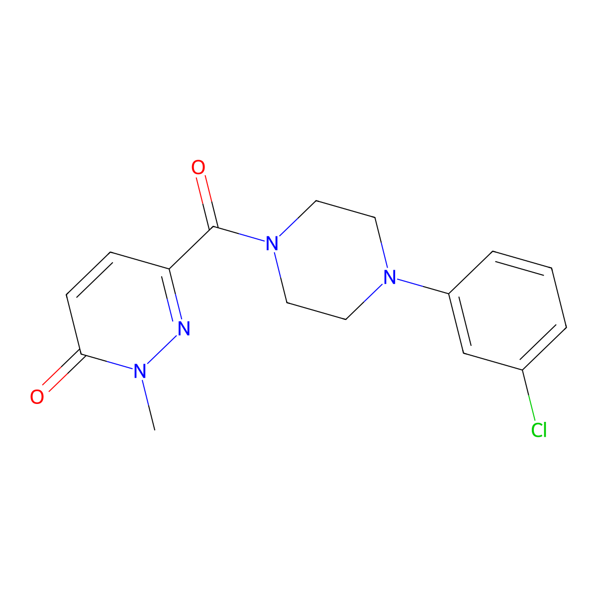 6-[4-(3-Chlorophenyl)piperazine-1-carbonyl]-2-methyl-2,3-dihydropyridazin-3-one molecular structure, CAS 794574-36-0