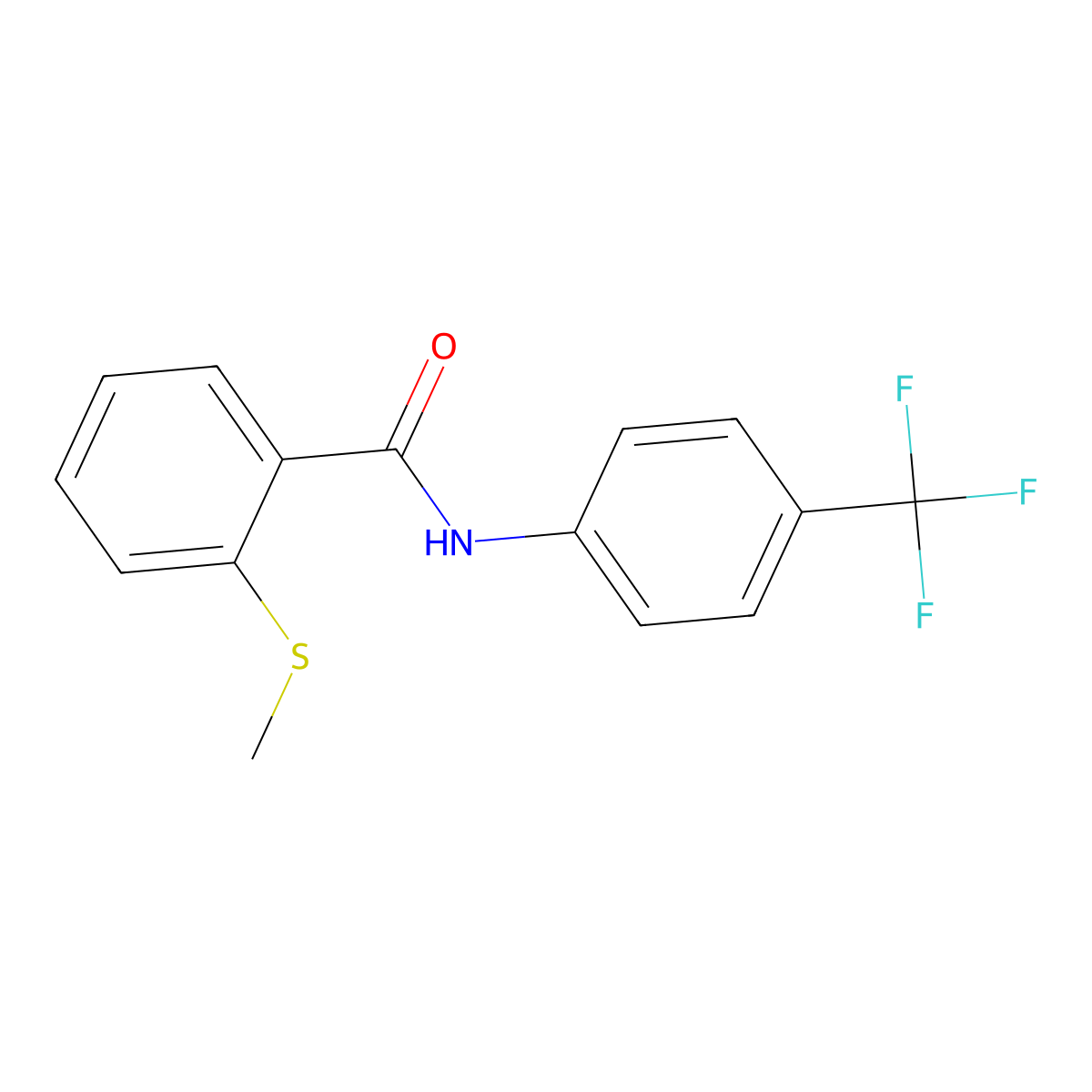 2-(methylsulfanyl)-N-[4-(trifluoromethyl)phenyl]benzamide molecular structure, CAS 794574-47-3
