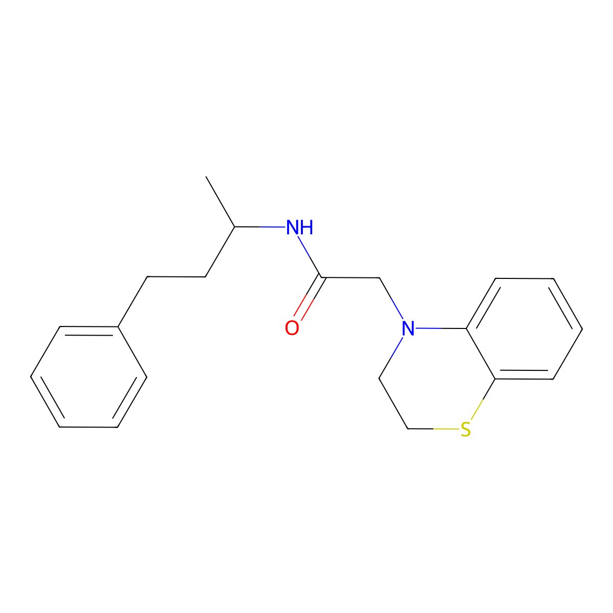 2-(2,3-dihydro-1,4-benzothiazin-4-yl)-N-(4-phenylbutan-2-yl)acetamide molecular structure, CAS 794575-40-9