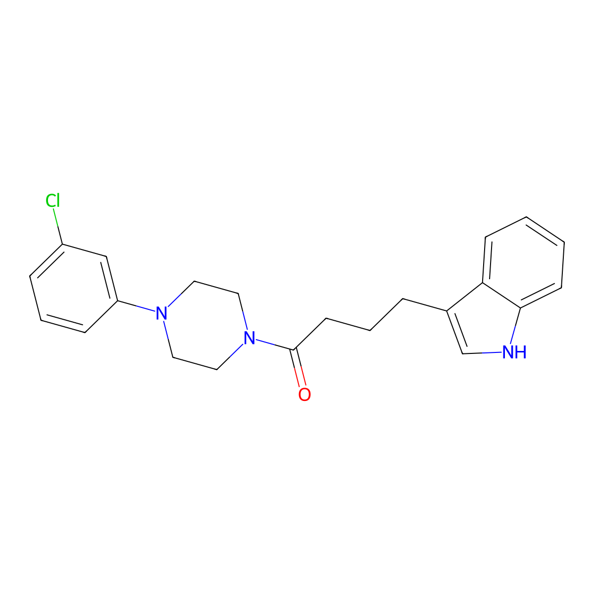 1-[4-(3-chlorophenyl)piperazin-1-yl]-4-(1H-indol-3-yl)butan-1-one molecular structure, CAS 794576-21-9