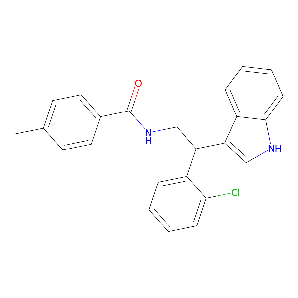 N-[2-(2-chlorophenyl)-2-(1H-indol-3-yl)ethyl]-4-methylbenzamide molecular structure, CAS 794576-41-3
