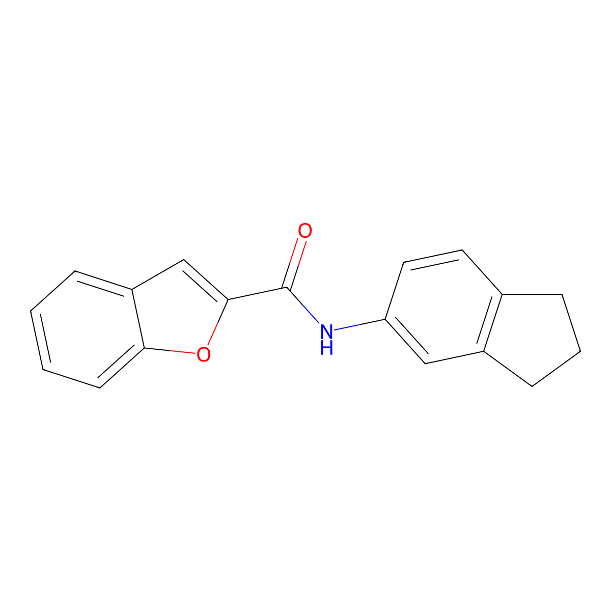 N-(2,3-Dihydro-1H-inden-5-yl)benzofuran-2-carboxamide molecular structure, CAS 794576-60-6