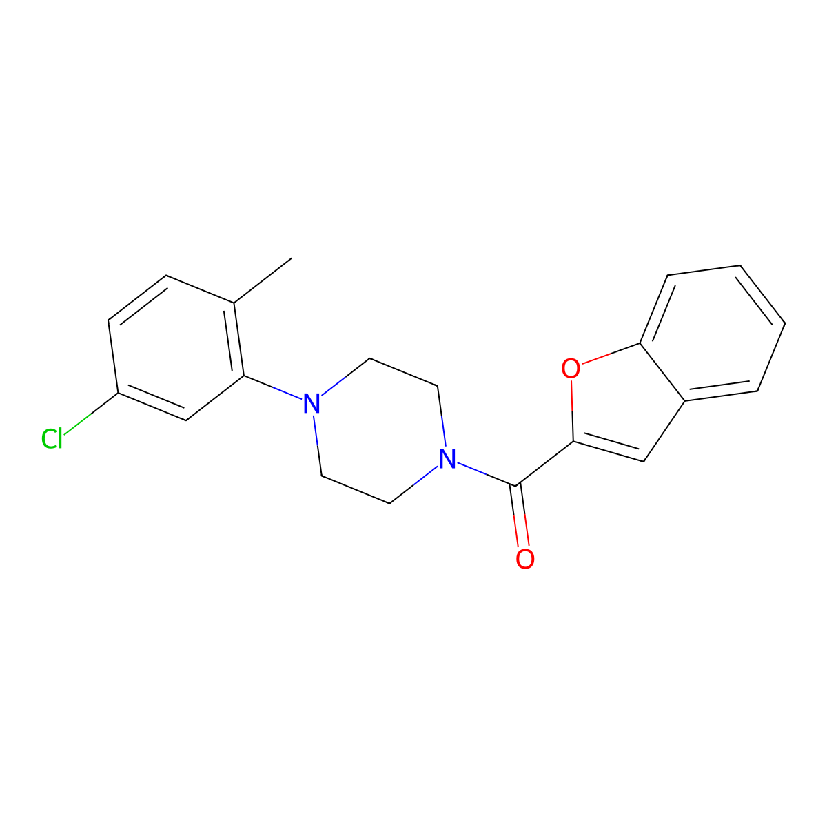 1-Benzofuran-2-yl-[4-(5-chloro-2-methylphenyl)piperazin-1-yl]methanone molecular structure, CAS 794576-65-1