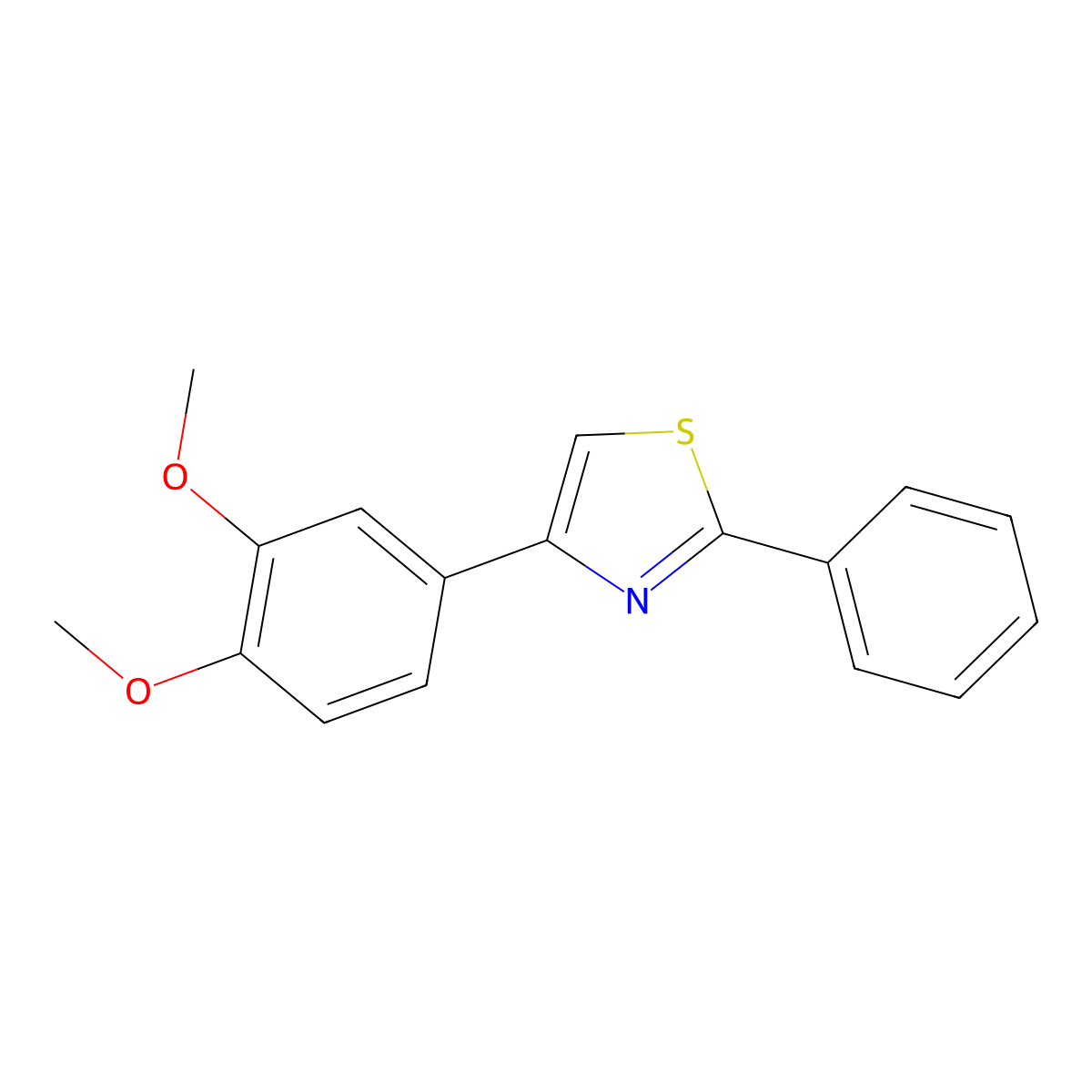 4-(3,4-Dimethoxyphenyl)-2-phenyl-1,3-thiazole molecular structure, CAS 794577-02-9