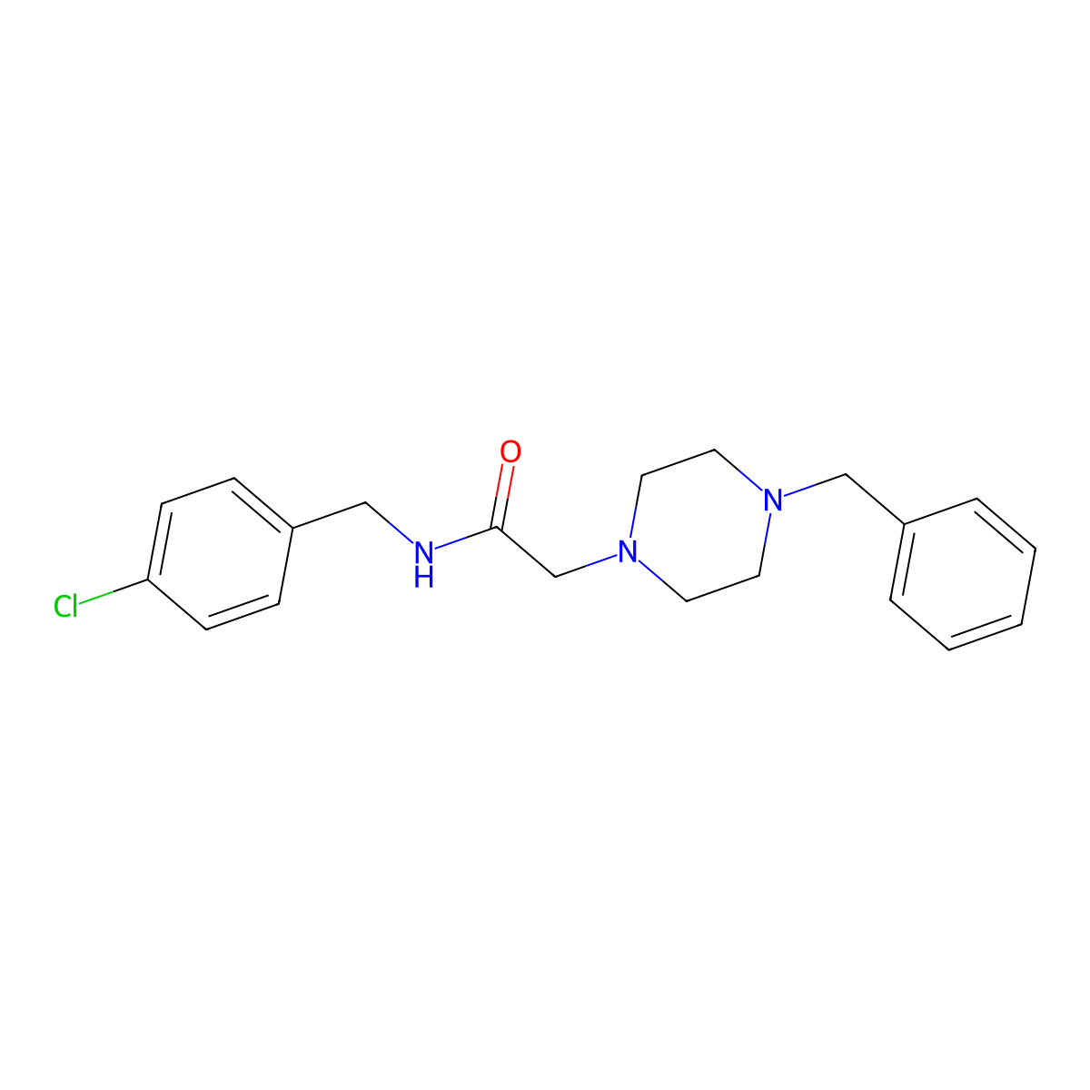 2-(4-benzylpiperazin-1-yl)-N-[(4-chlorophenyl)methyl]acetamide molecular structure, CAS 794577-42-7
