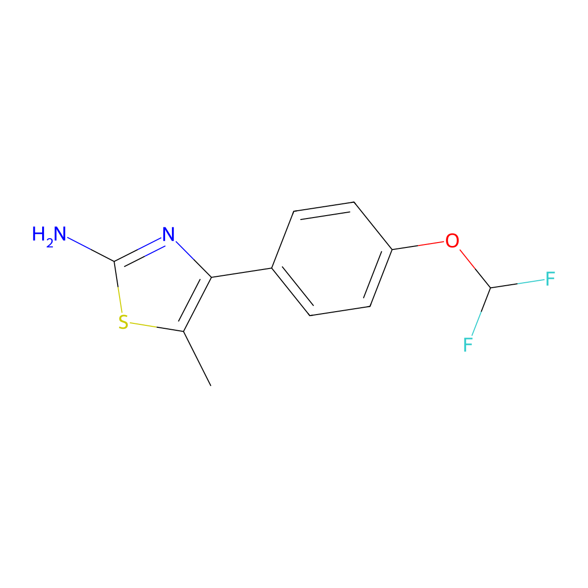 4-[4-(Difluoromethoxy)phenyl]-5-methyl-1,3-thiazol-2-amine molecular structure, CAS 794578-70-4