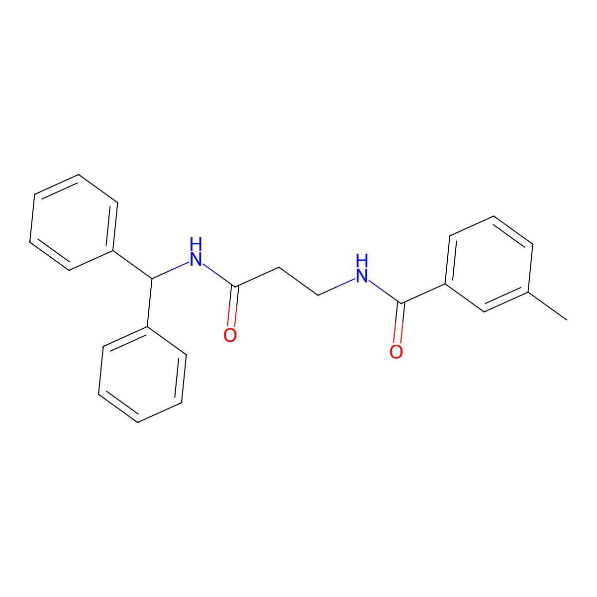 N-(3-(Benzhydrylamino)-3-oxopropyl)-3-methylbenzamide molecular structure, CAS 794579-71-8