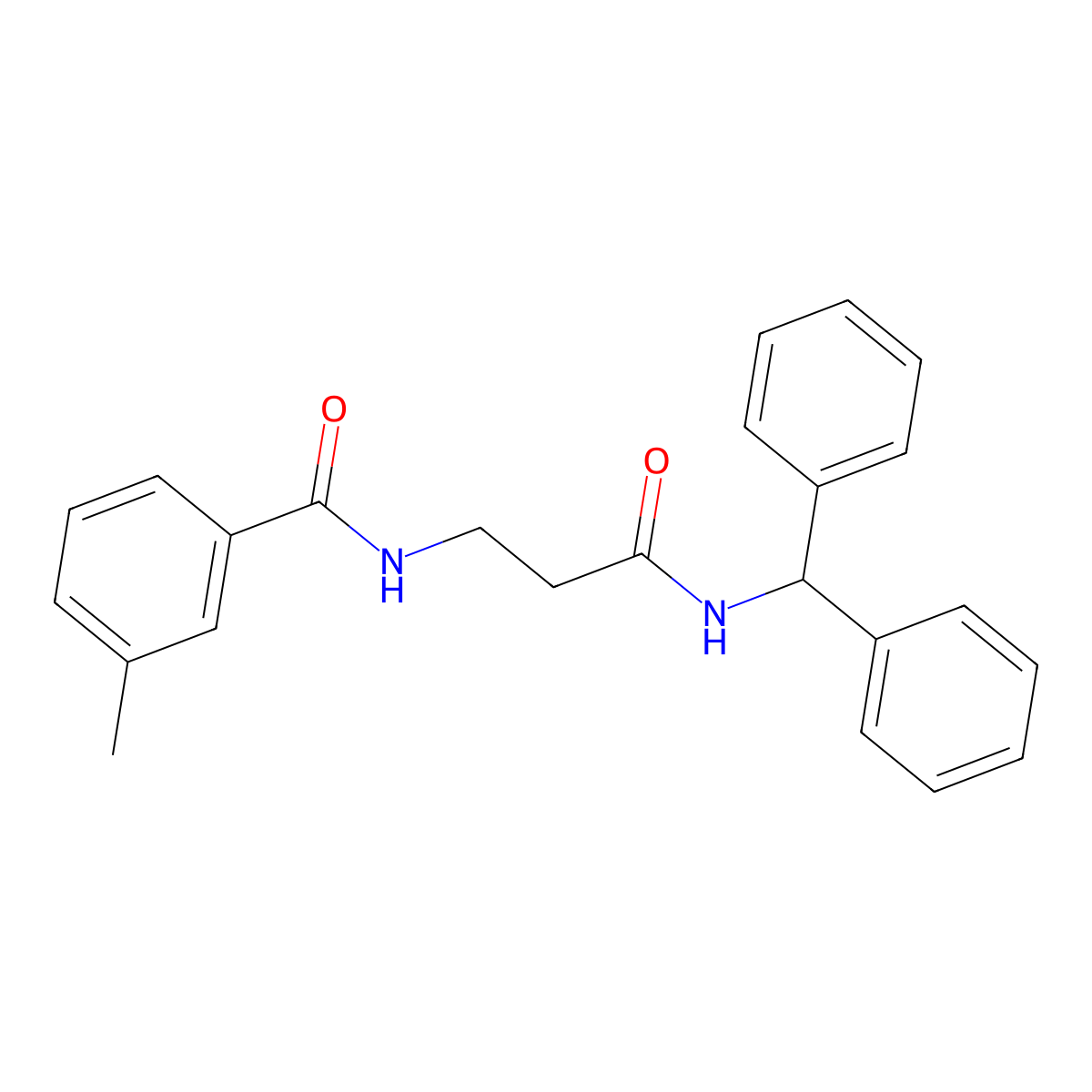 N-(3-(Benzhydrylamino)-3-oxopropyl)-3-methylbenzamide molecular structure, CAS 794579-71-8