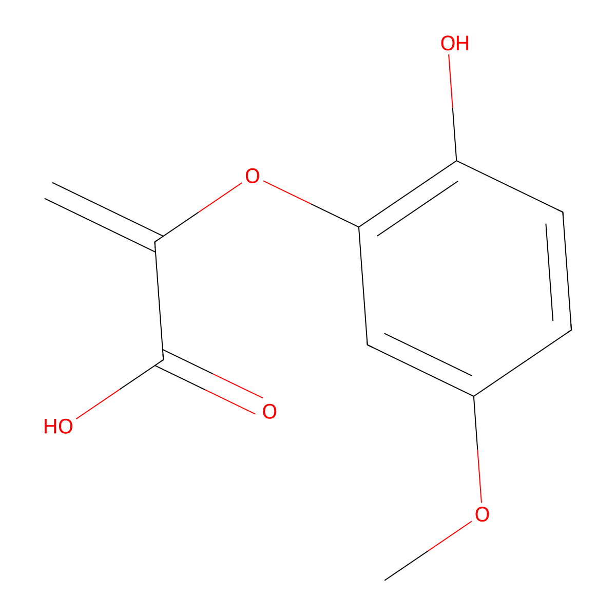 2-(2-Hydroxy-5-methoxyphenoxy)acrylic acid molecular structure, CAS 79458-62-1