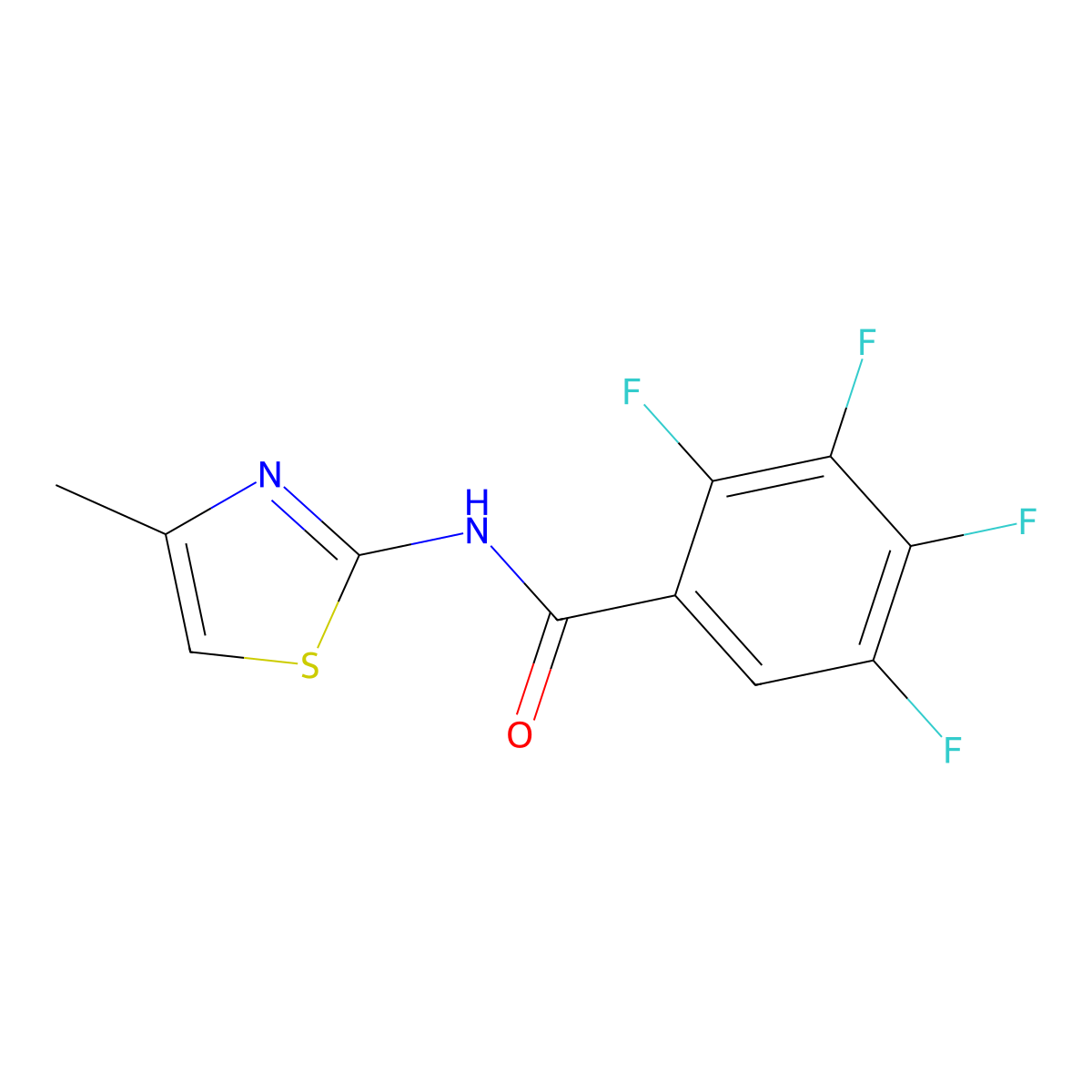 2,3,4,5-tetrafluoro-N-(4-methyl-1,3-thiazol-2-yl)benzamide molecular structure, CAS 794582-16-4