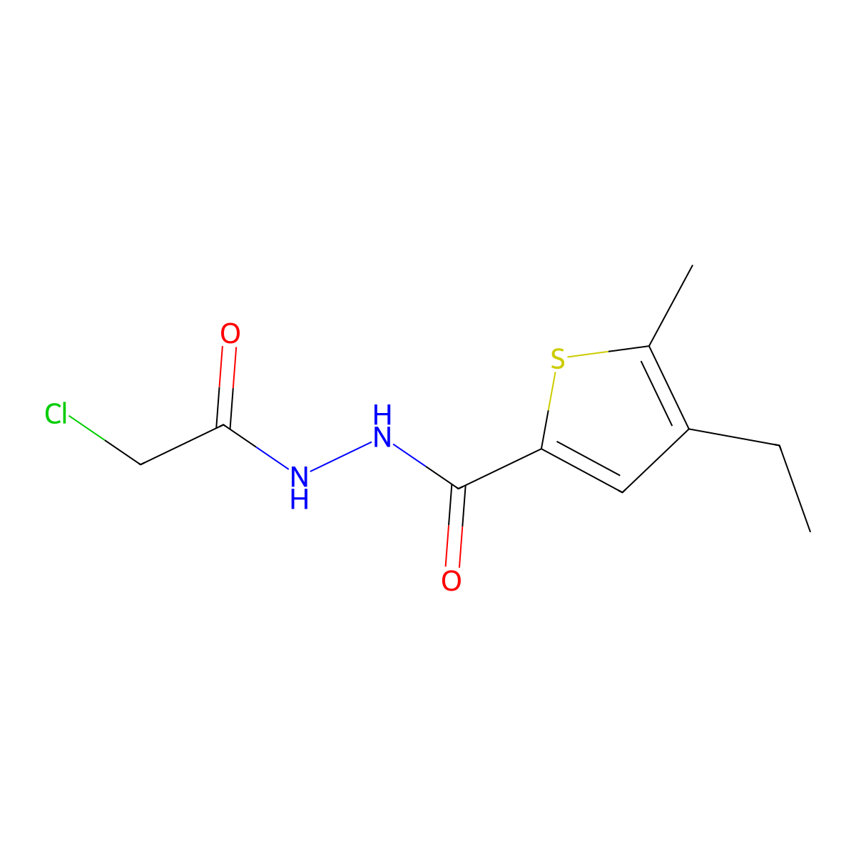 N'-(2-chloroacetyl)-4-ethyl-5-methylthiophene-2-carbohydrazide molecular structure, CAS 794582-33-5