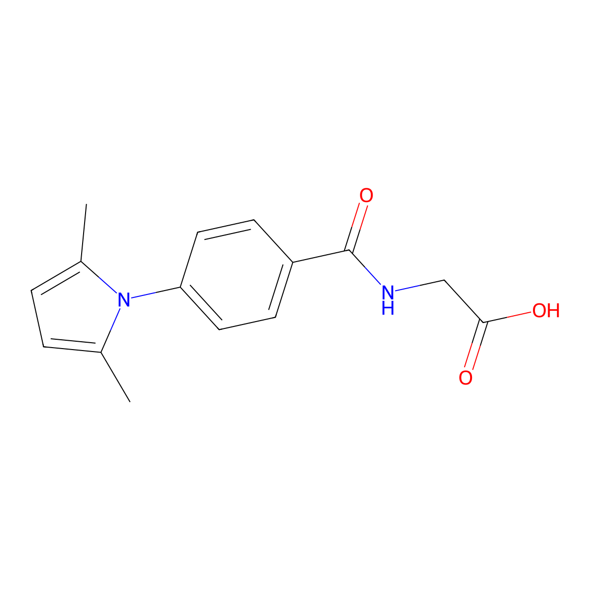 2-{[4-(2,5-dimethyl-1H-pyrrol-1-yl)phenyl]formamido}acetic acid molecular structure, CAS 794582-37-9