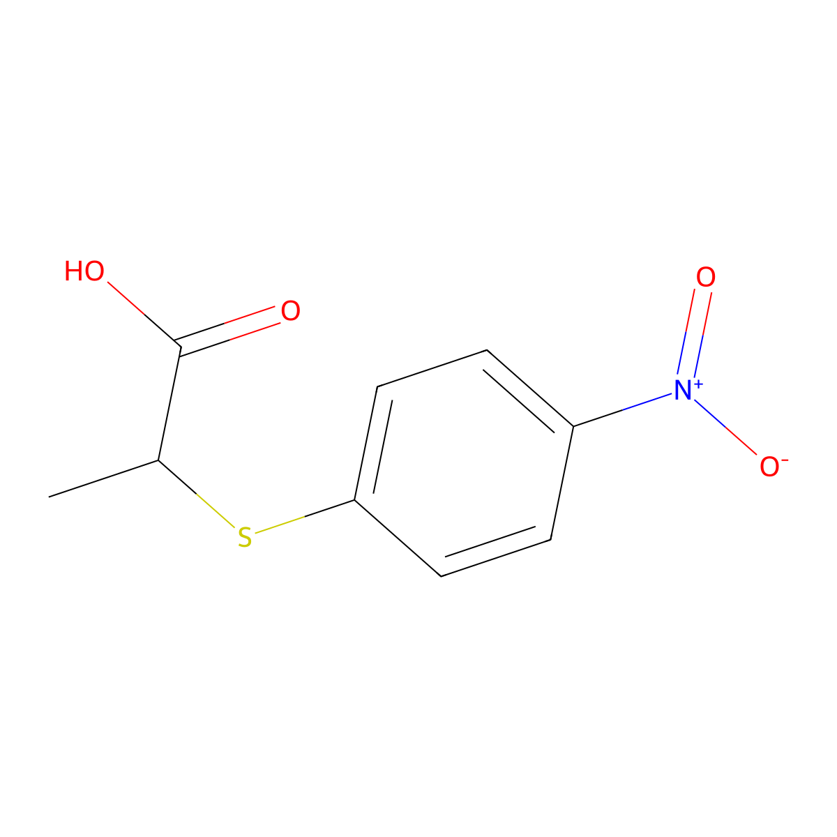 2-[(4-Nitrophenyl)sulfanyl]propanoic acid molecular structure, CAS 794582-38-0