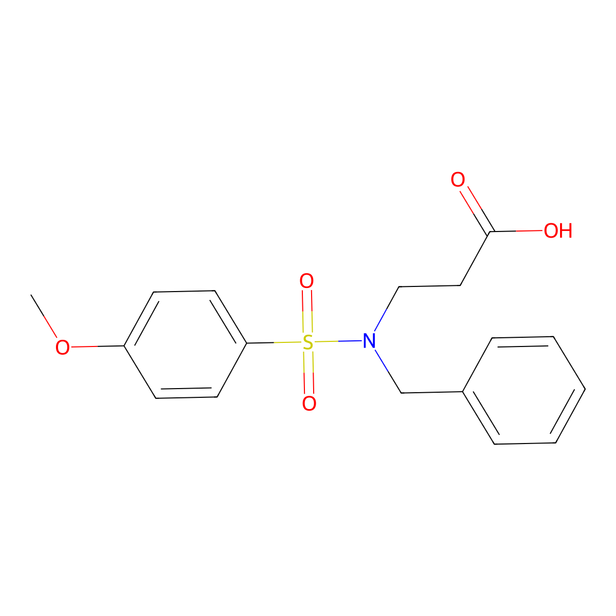 3-(N-benzyl4-methoxybenzenesulfonamido)propanoic acid molecular structure, CAS 794584-35-3