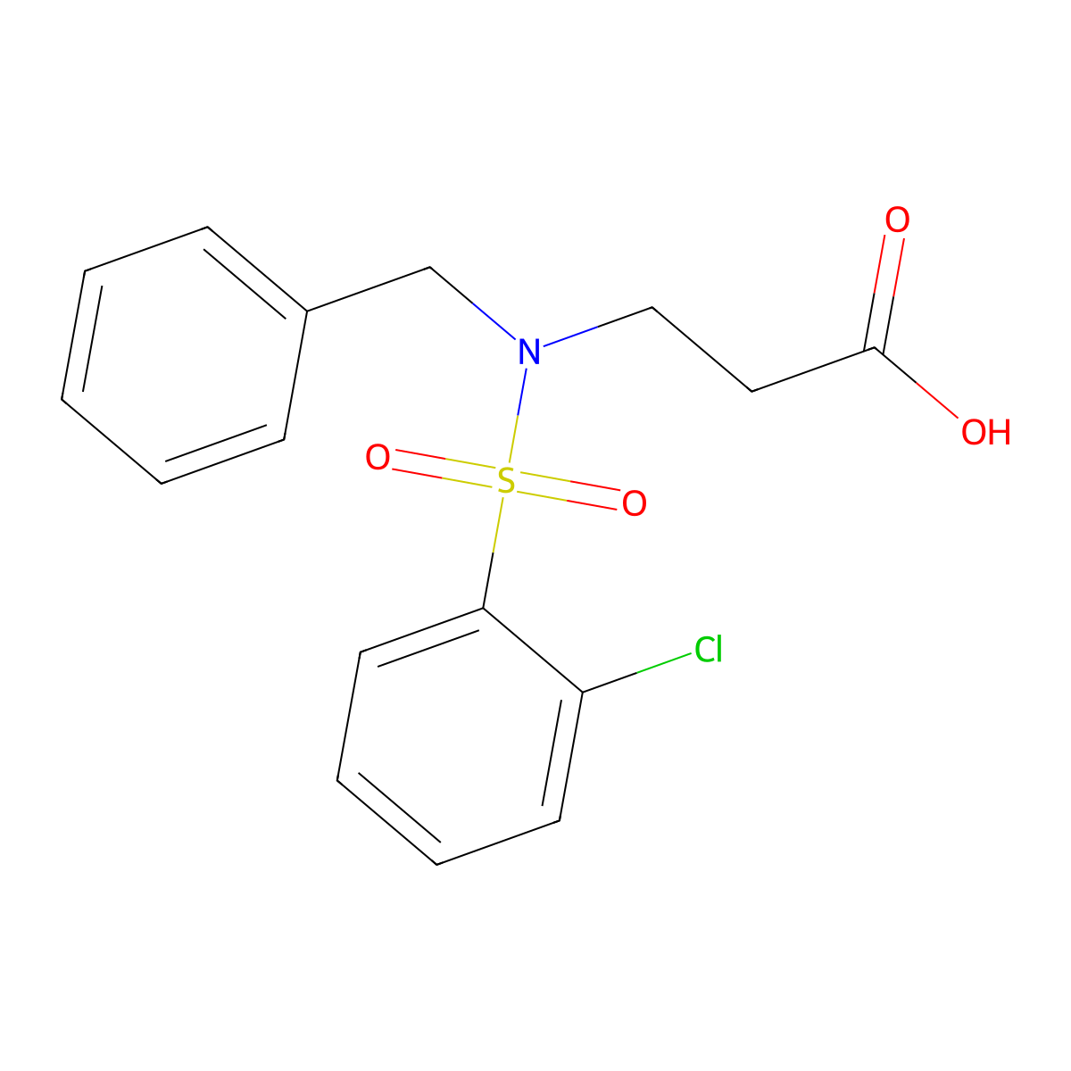 3-(N-benzyl2-chlorobenzenesulfonamido)propanoic acid molecular structure, CAS 794584-36-4