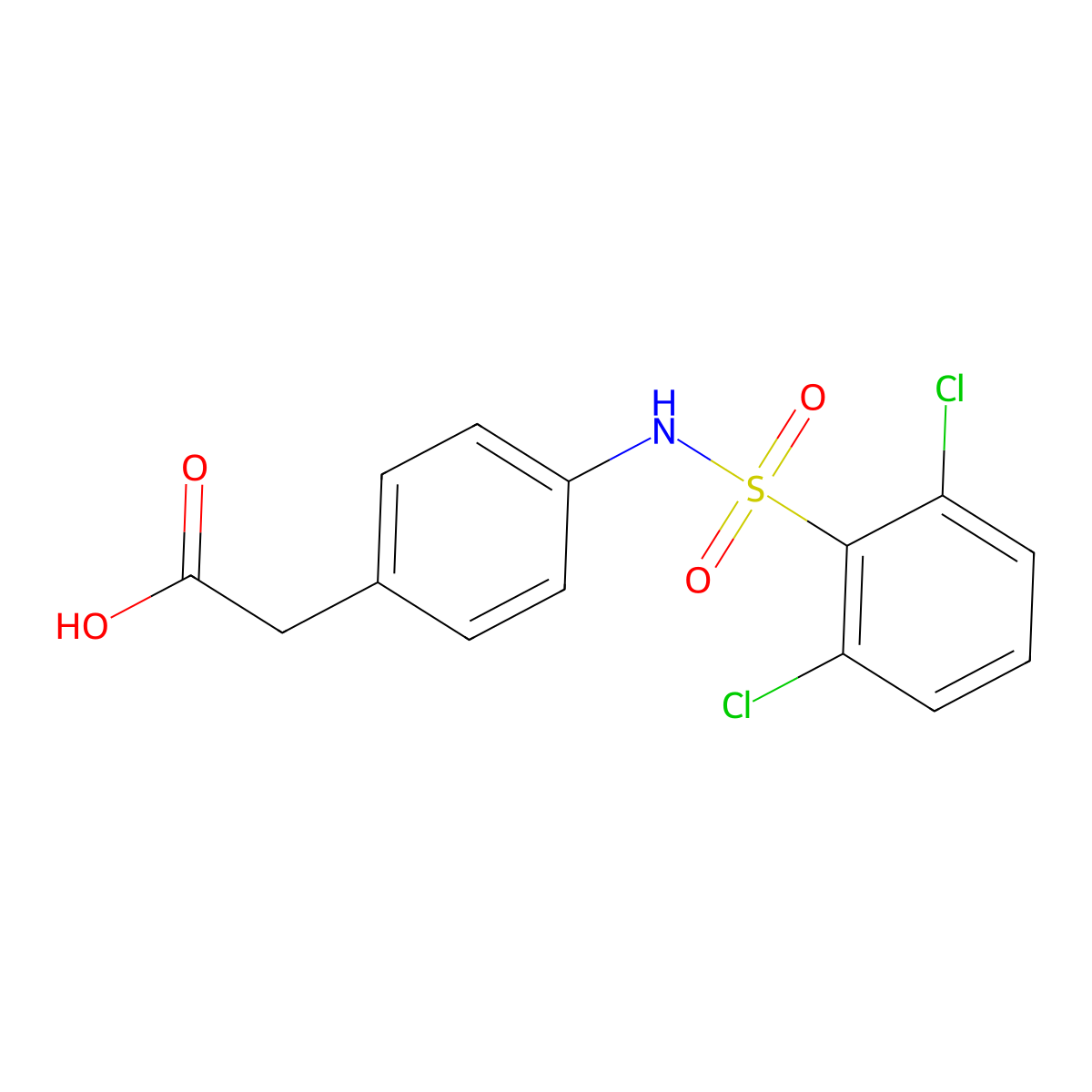 2-[4-(2,6-Dichlorobenzenesulfonamido)phenyl]acetic acid molecular structure, CAS 794584-42-2