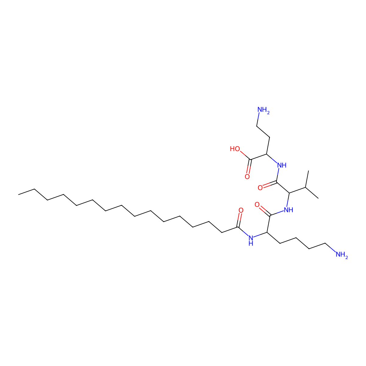 Palmitoyllysylvalyldiaminobutyric acid molecular structure, CAS 794590-33-3