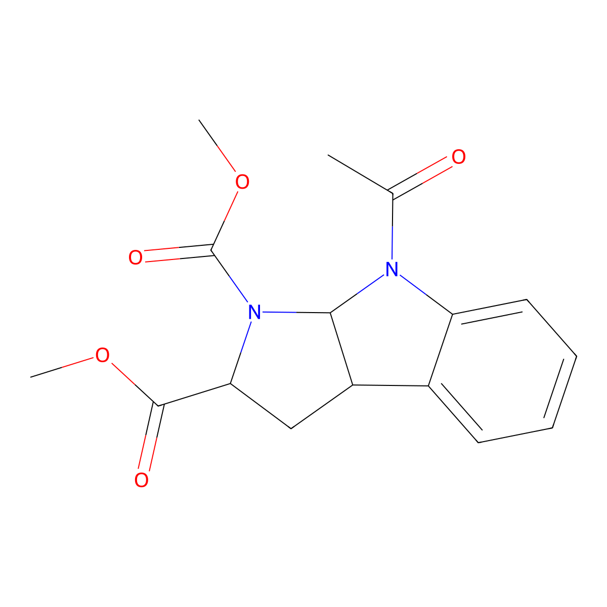 (2S)-dimethyl 8-acetyl-3,3a,8,8a-tetrahydropyrrolo[2,3-b]indole-1,2(2H)-dicarboxylate molecular structure, CAS 79465-85-3