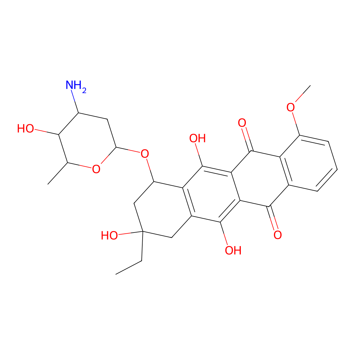 13-Deoxydaunorubicin molecular structure, CAS 79466-09-4