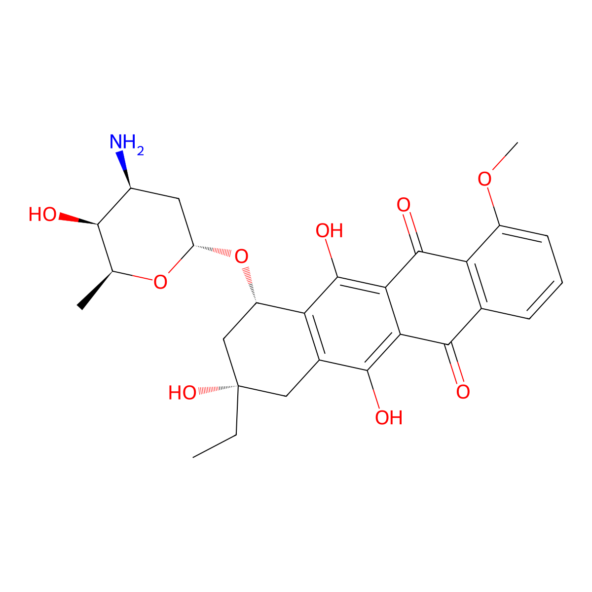 13-Deoxydaunorubicin molecular structure, CAS 79466-09-4