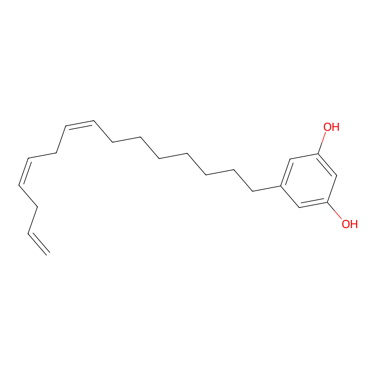 5-((8Z,11Z)-Pentadeca-8,11,14-trien-1-yl)benzene-1,3-diol molecular structure, CAS 79473-24-8