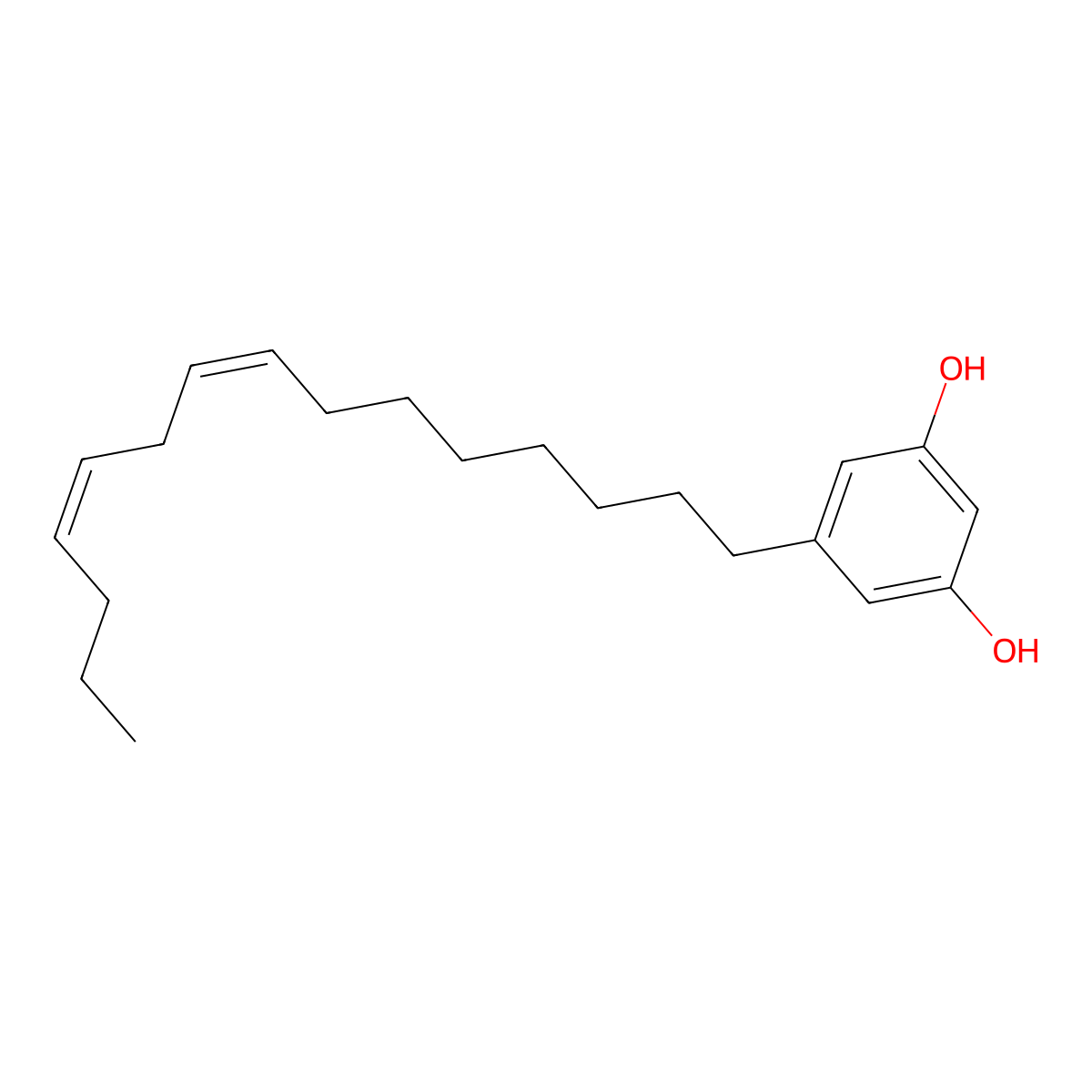 5-(8Z,11Z)-8,11-Pentadecadien-1-yl-1,3-benzenediol molecular structure, CAS 79473-25-9