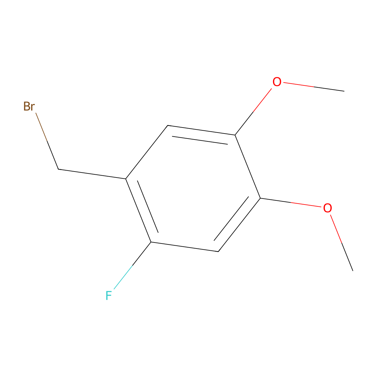 1-(Bromomethyl)-2-fluoro-4,5-dimethoxybenzene molecular structure, CAS 79474-30-9
