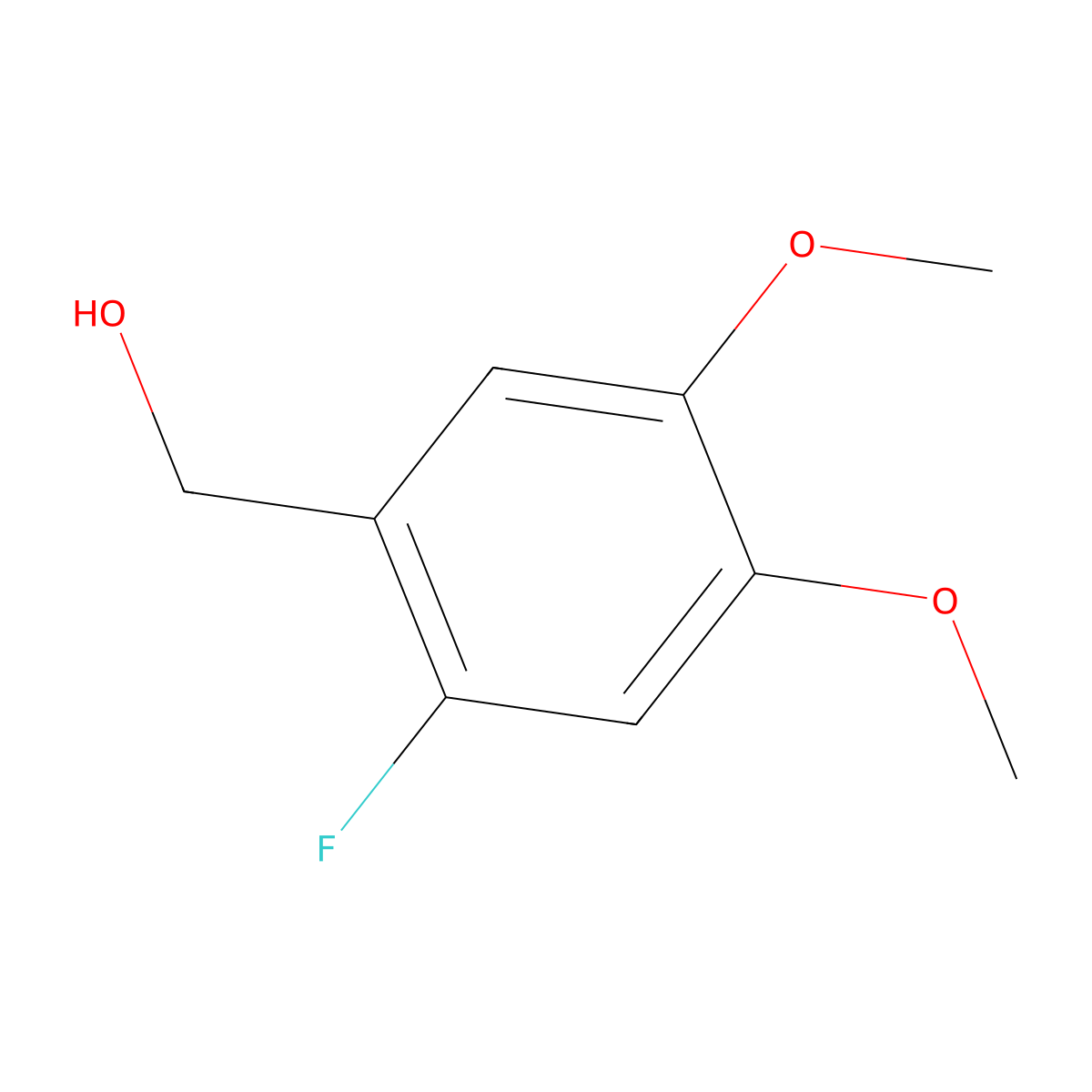 (2-Fluoro-4,5-dimethoxyphenyl)methanol molecular structure, CAS 79474-33-2