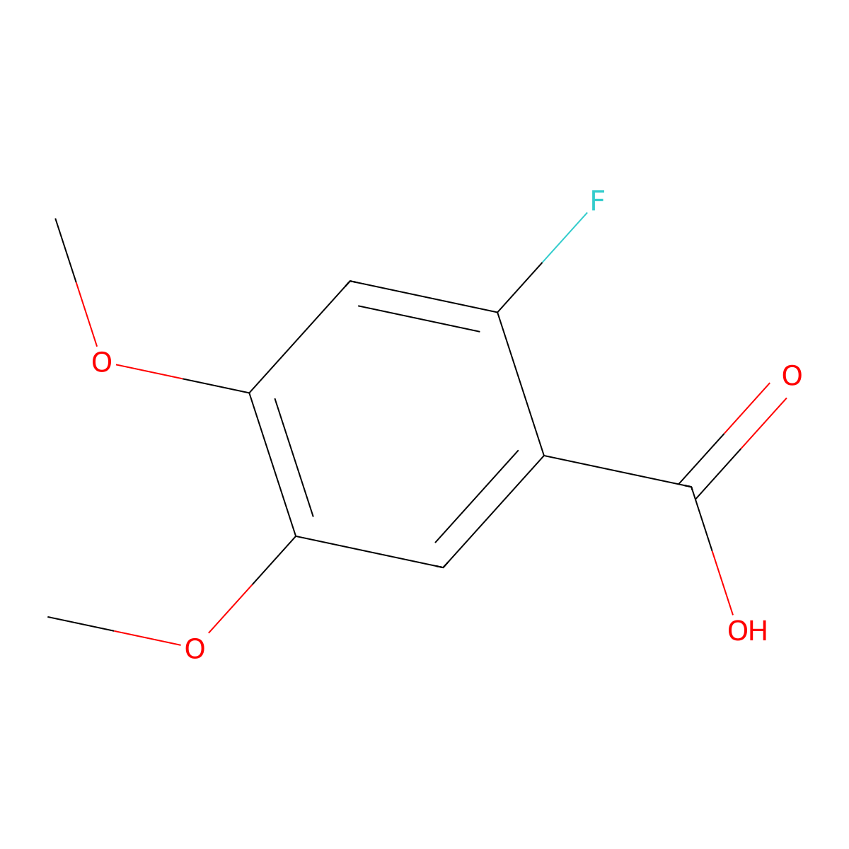 2-Fluoro-4,5-dimethoxybenzoic acid molecular structure, CAS 79474-35-4