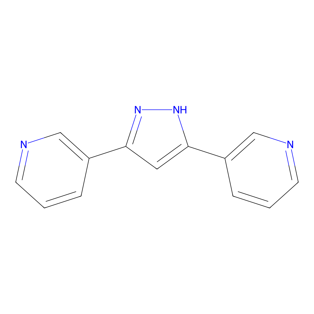 3,3'-(1H-Pyrazole-3,5-diyl)dipyridine molecular structure, CAS 79476-36-1