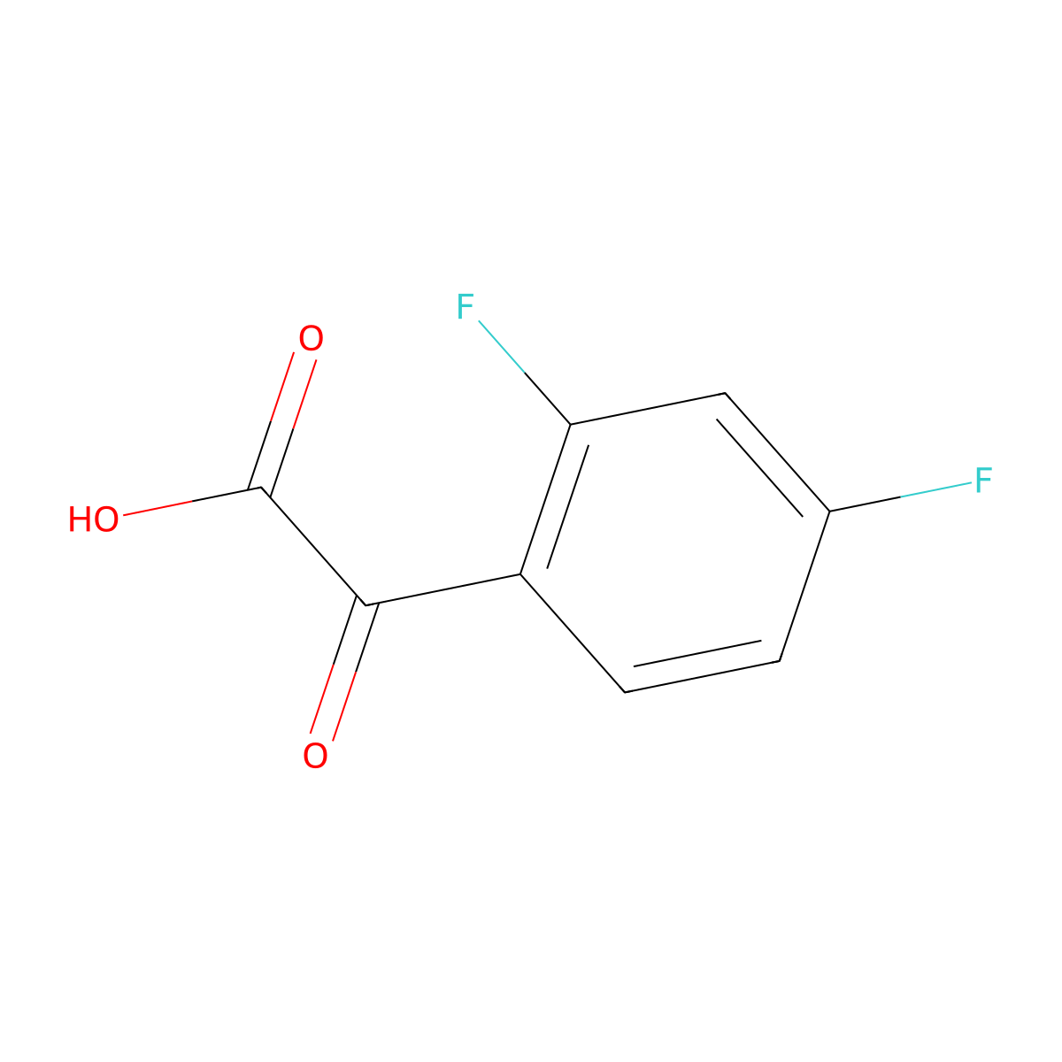 2,4-Difluoro-alpha-oxobenzeneacetic acid molecular structure, CAS 79477-89-7