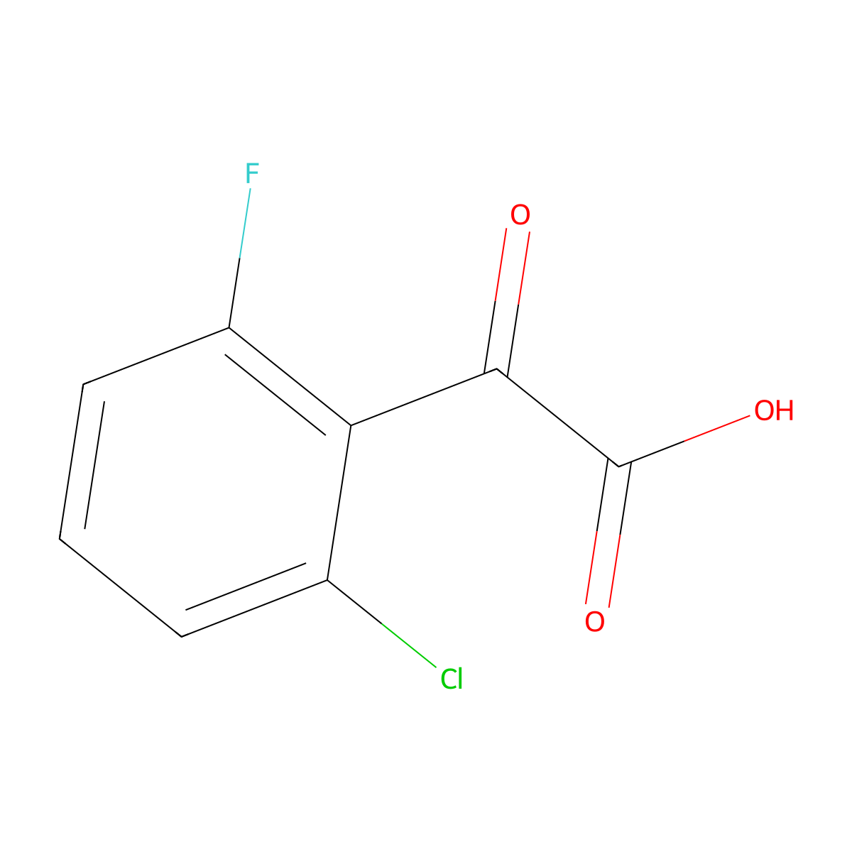 2-(2-Chloro-6-fluorophenyl)-2-oxoacetic acid molecular structure, CAS 79478-00-5