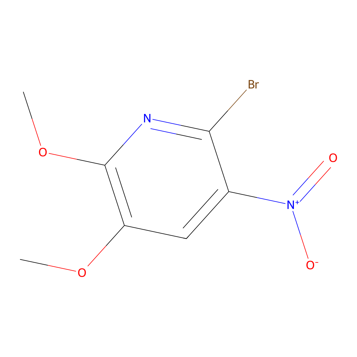 2-Bromo-5,6-dimethoxy-3-nitropyridine molecular structure, CAS 79491-48-8
