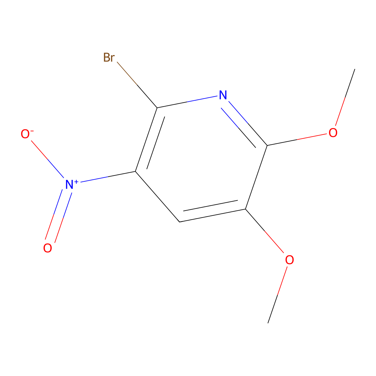 2-Bromo-5,6-dimethoxy-3-nitropyridine molecular structure, CAS 79491-48-8