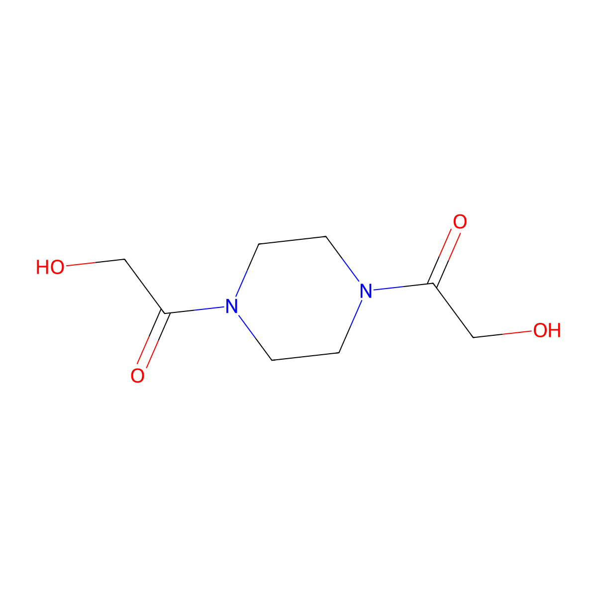2-Hydroxy-1-[4-(2-hydroxyacetyl)piperazin-1-yl]ethanone molecular structure, CAS 79491-89-7
