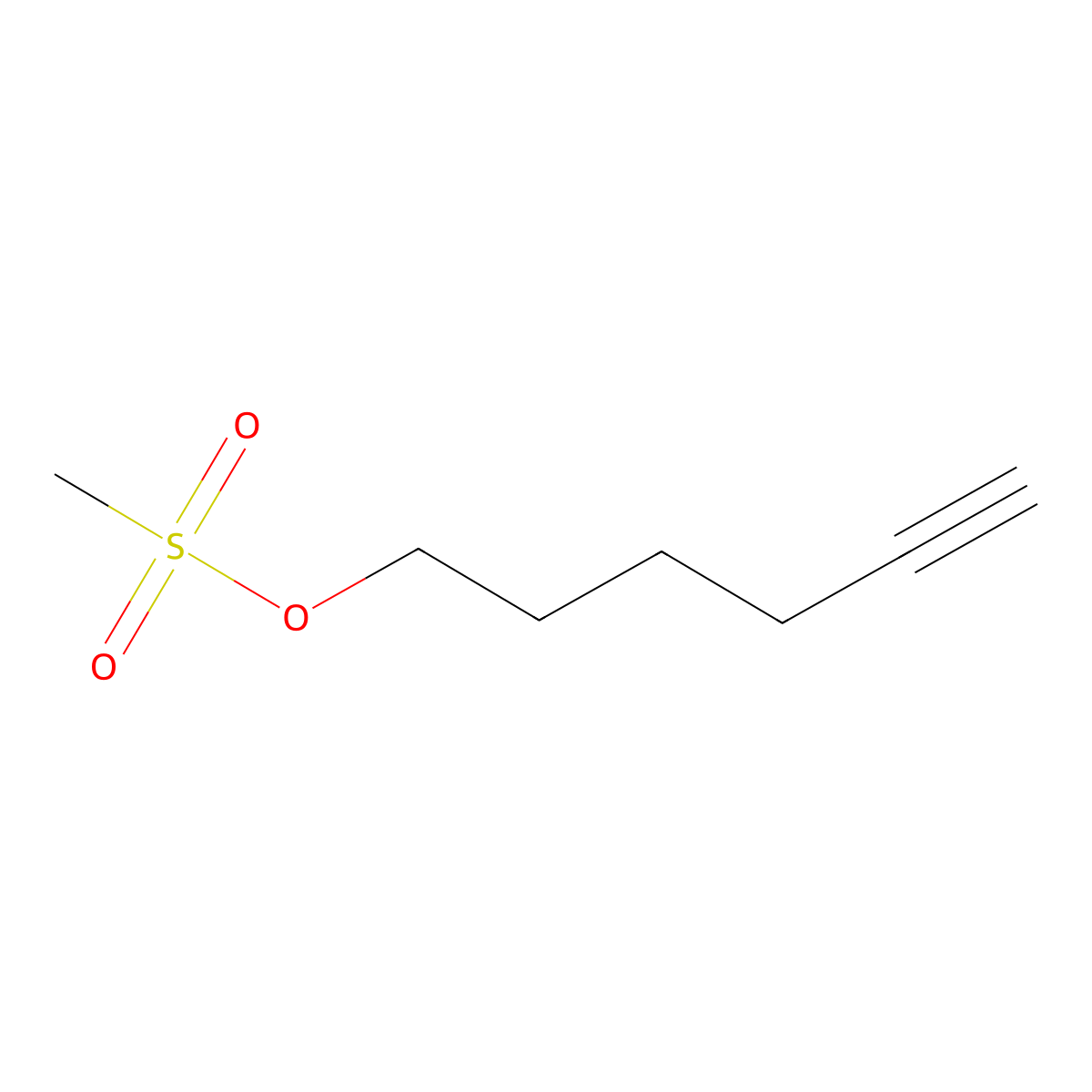 Hex-5-yn-1-yl methanesulfonate molecular structure, CAS 79496-61-0