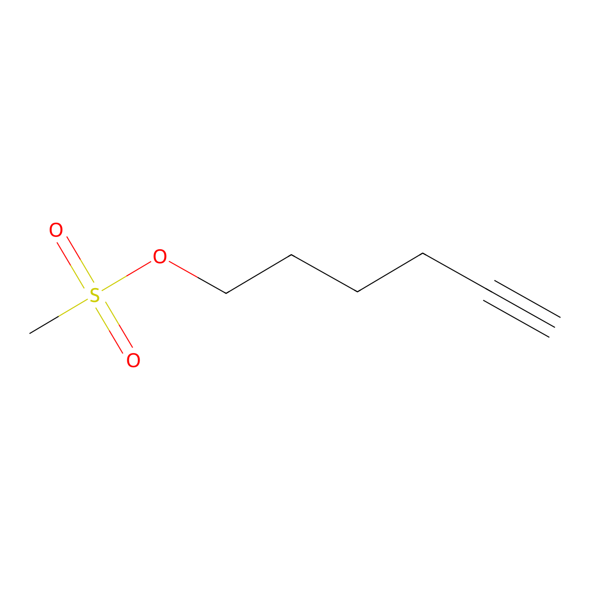 Hex-5-yn-1-yl methanesulfonate molecular structure, CAS 79496-61-0