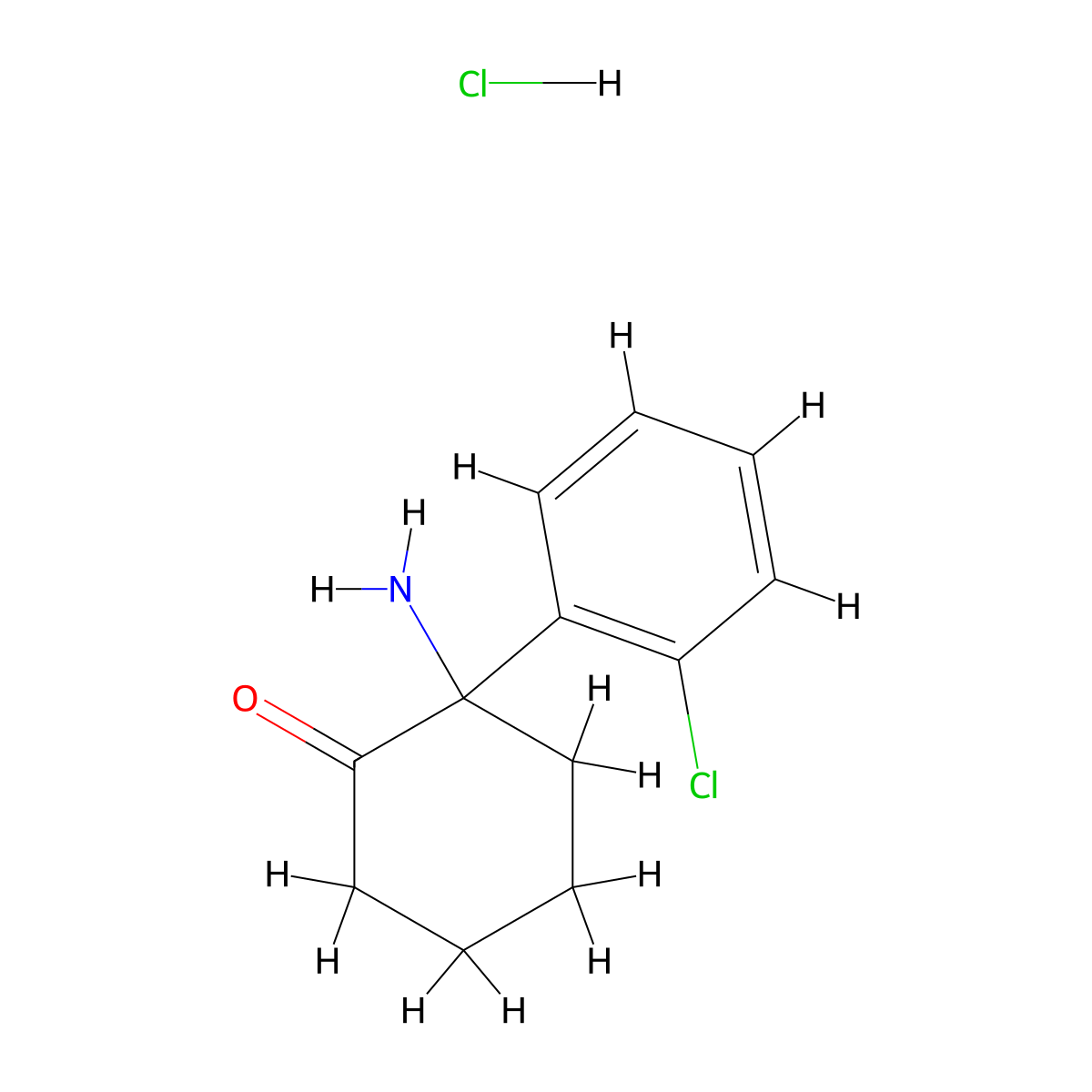 2-Amino-2-(2-chlorophenyl)cyclohexan-1-one hydrochloride molecular structure, CAS 79499-59-5