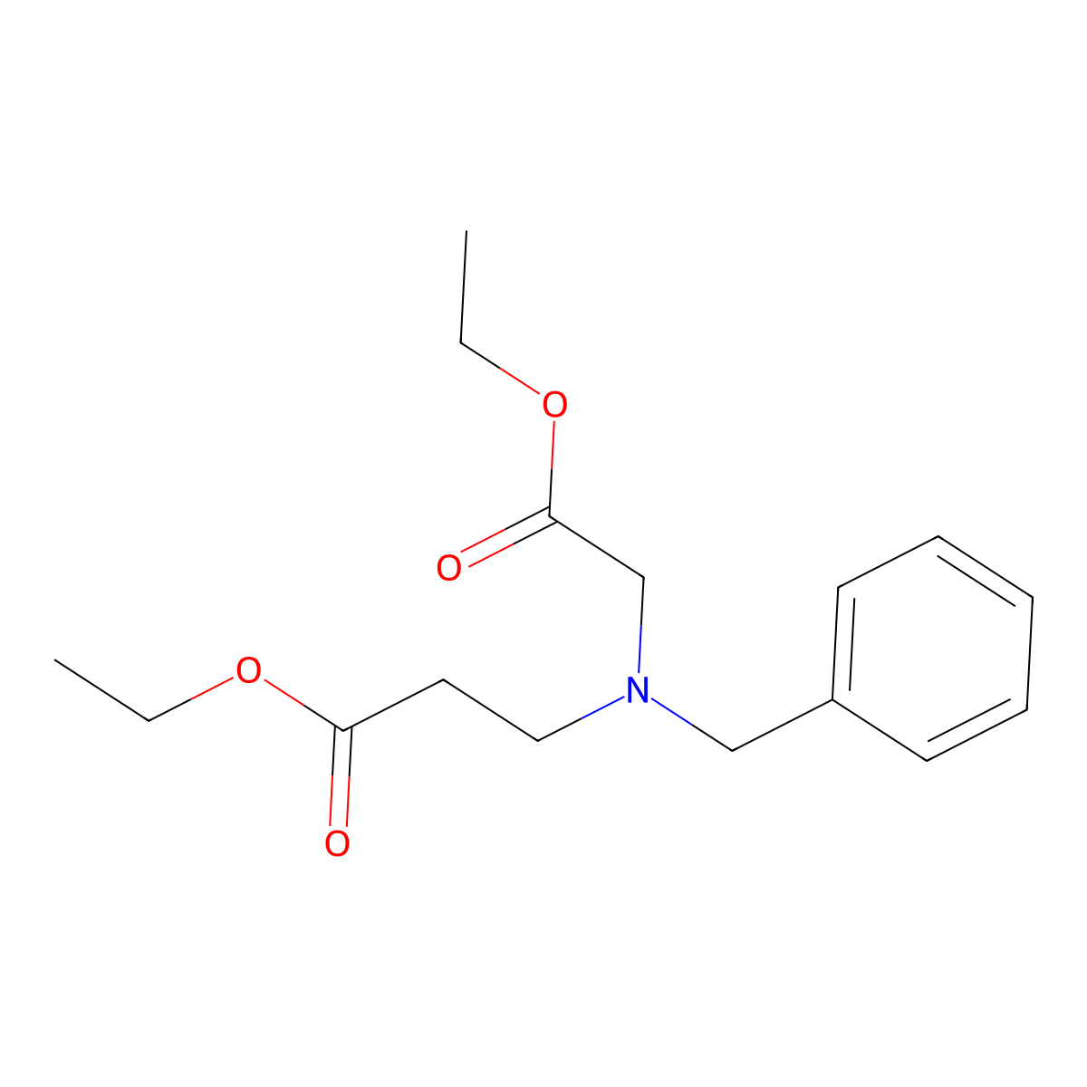 Ethyl N-(2-ethoxy-2-oxoethyl)-N-(phenylmethyl)-beta-alaninate molecular structure, CAS 795-18-6