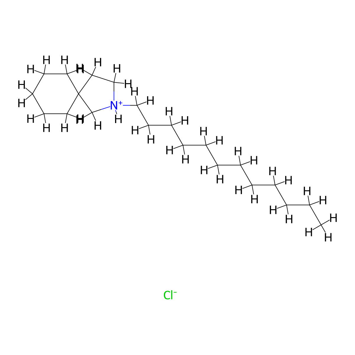 2-Azaspiro(4.5)decane, 2-dodecyl-, hydrochloride molecular structure, CAS 795-65-3