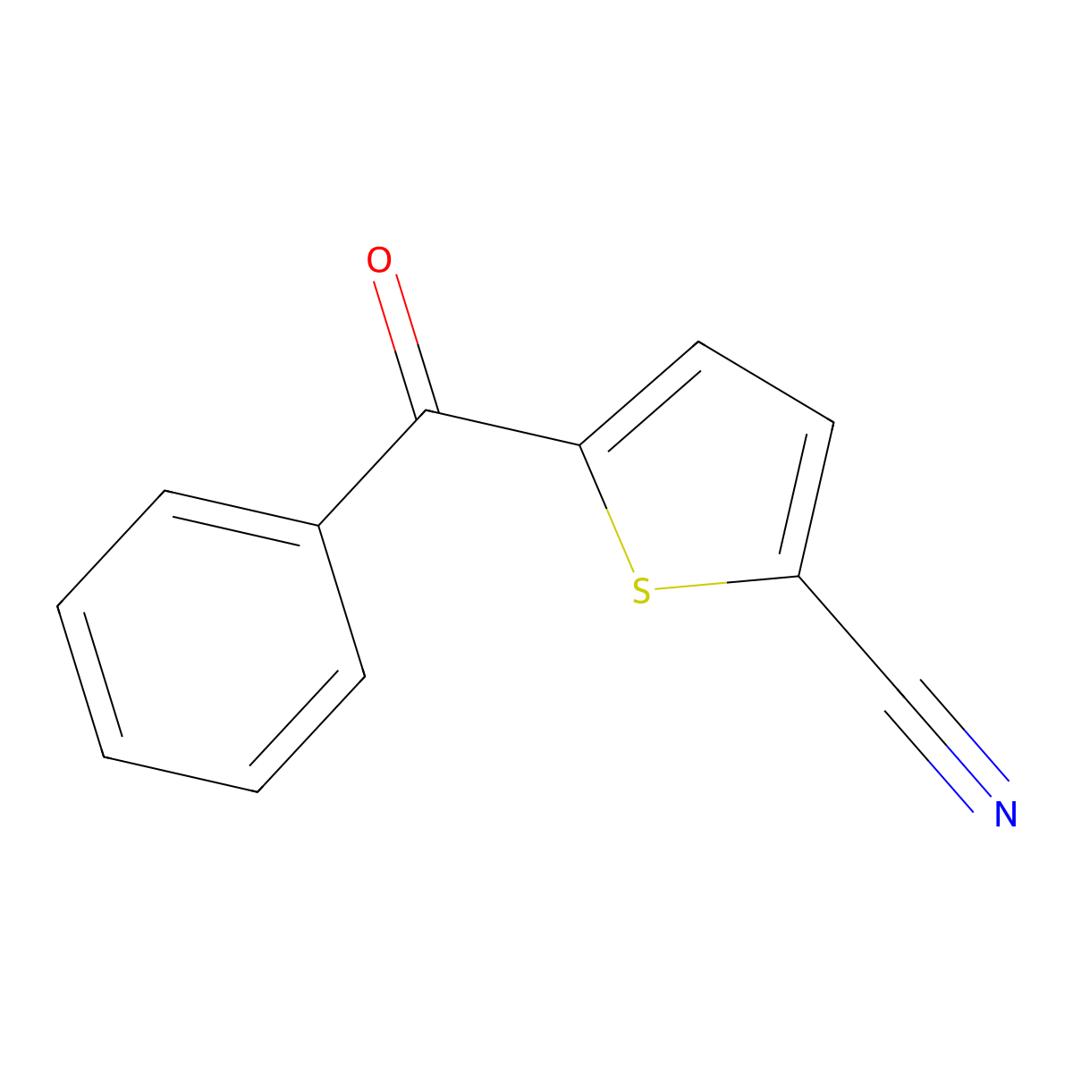 5-Benzoylthiophene-2-carbonitrile molecular structure, CAS 79505-22-9