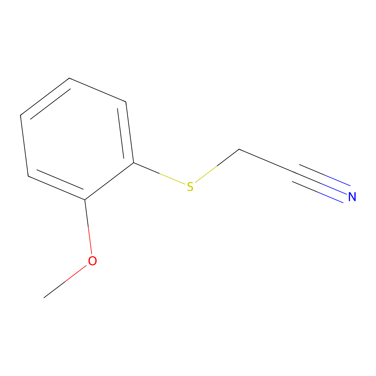 2-[(2-Methoxyphenyl)sulfanyl]acetonitrile molecular structure, CAS 79506-64-2