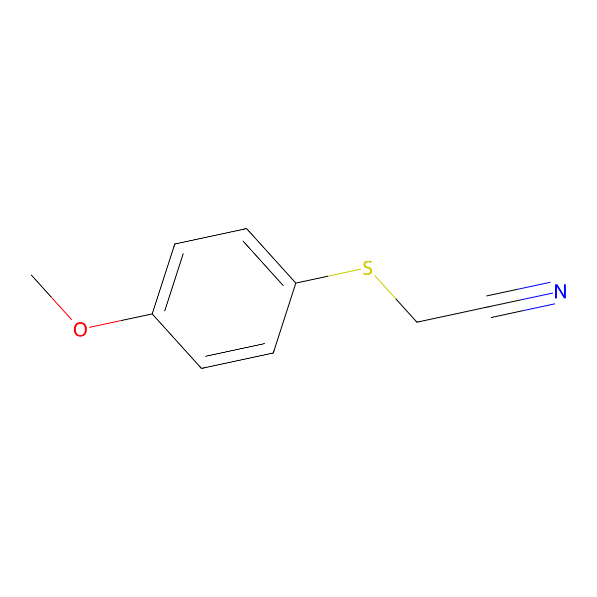 2-((4-Methoxyphenyl)thio)acetonitrile molecular structure, CAS 79506-66-4