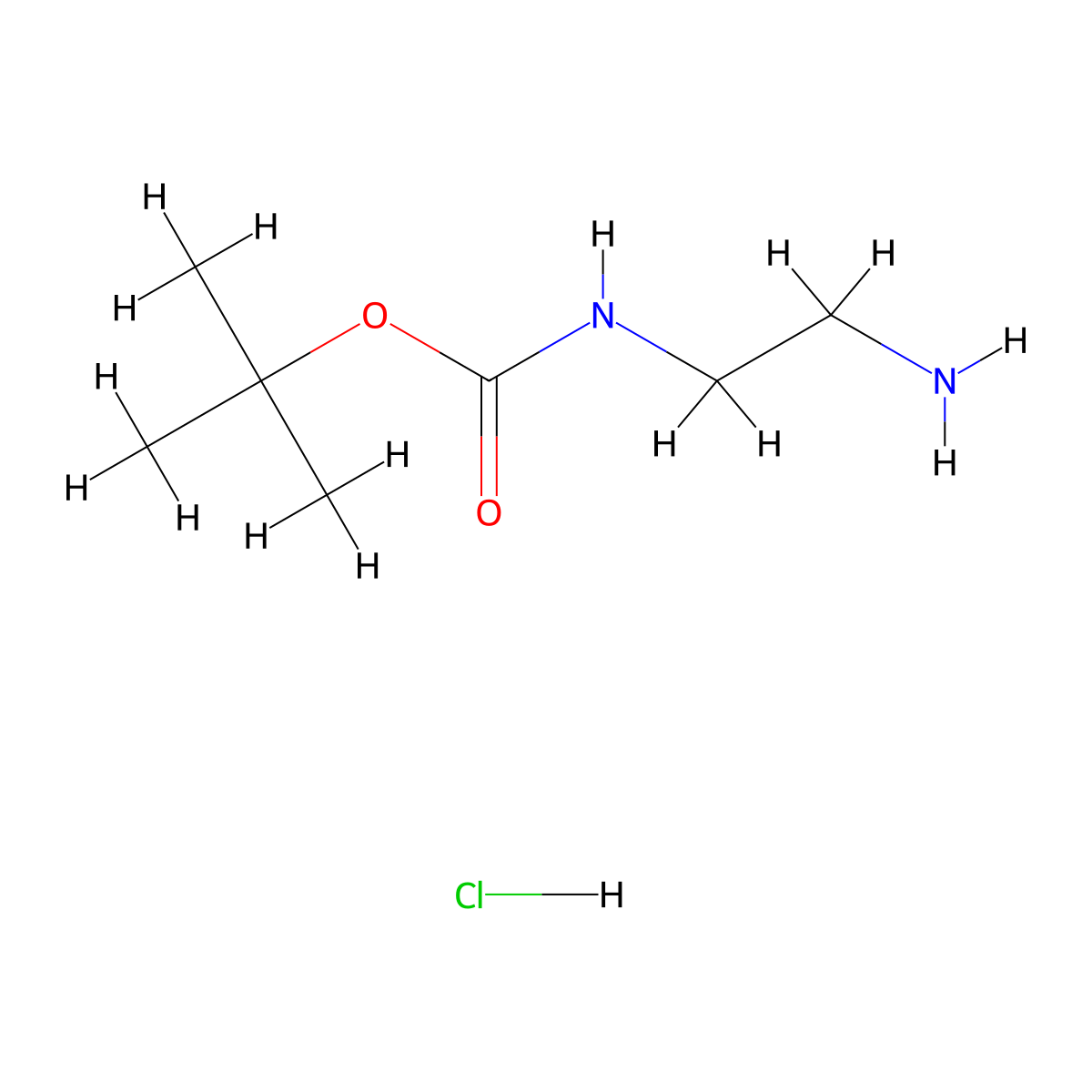 tert-Butyl N-(2-aminoethyl)carbamate hydrochloride molecular structure, CAS 79513-35-2