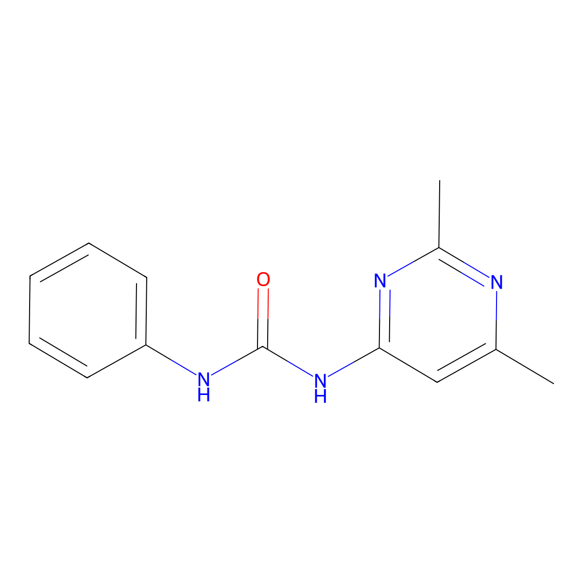 N-(2,6-Dimethyl-4-pyrimidinyl)-N'-phenyl-urea molecular structure, CAS 79513-83-0