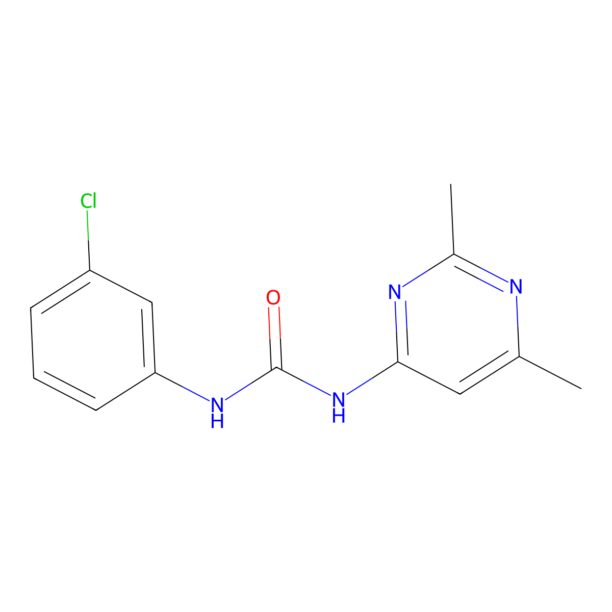 1-(3-Chlorophenyl)-3-(2,6-dimethylpyrimidin-4-yl)urea molecular structure, CAS 79513-88-5