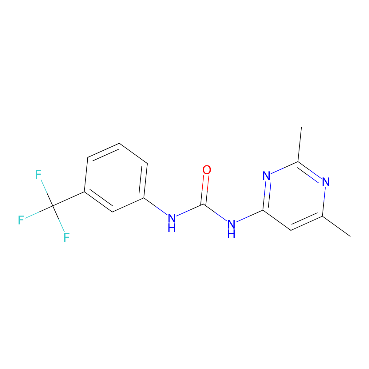 1-(2,6-Dimethylpyrimidin-4-yl)-3-[3-(trifluoromethyl)phenyl]urea molecular structure, CAS 79513-91-0