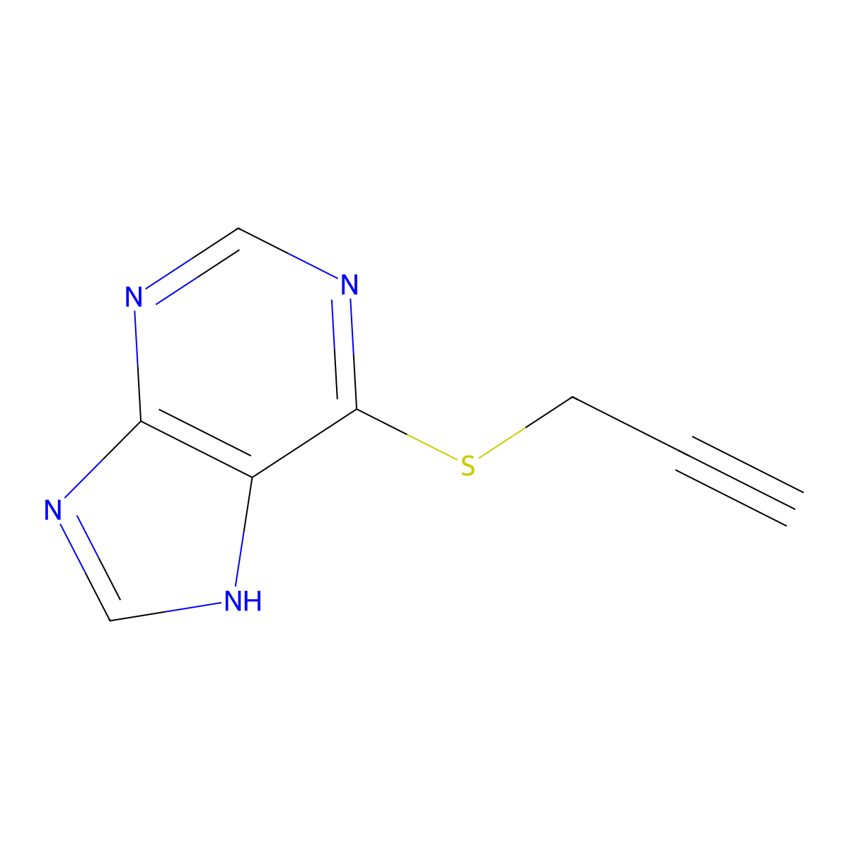 6-(2-Propyn-1-ylthio)-9H-purine molecular structure, CAS 79515-86-9