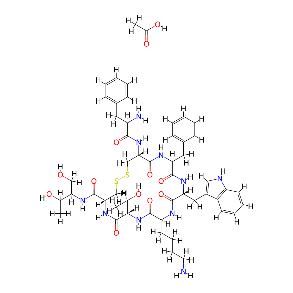 Octreotide xAcetate molecular structure, CAS 79517-01-4