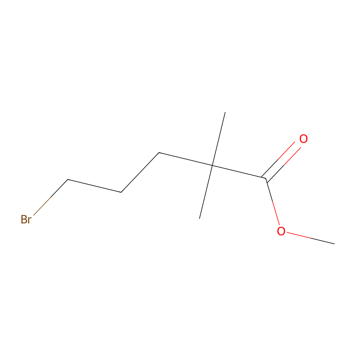 Methyl 5-bromo-2,2-dimethylpentanoate molecular structure, CAS 79520-52-8